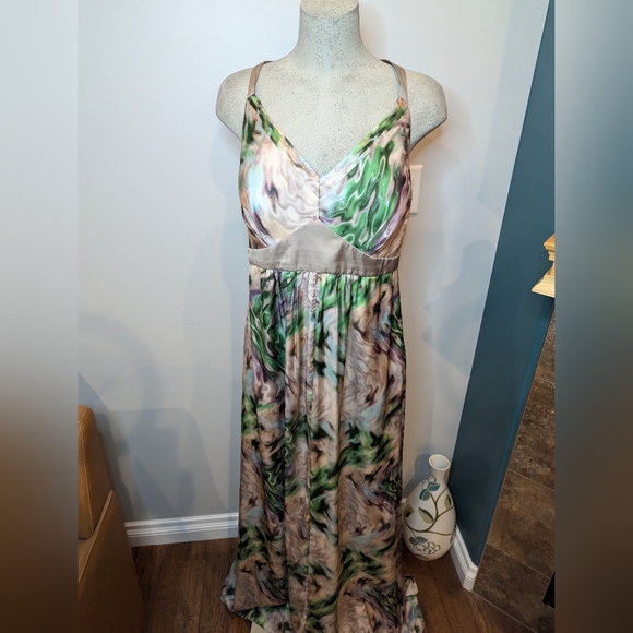 Elegant Multicolor Maxi Lisa Australia cocktail Dress Size 16 tall - Picture 11 of 14